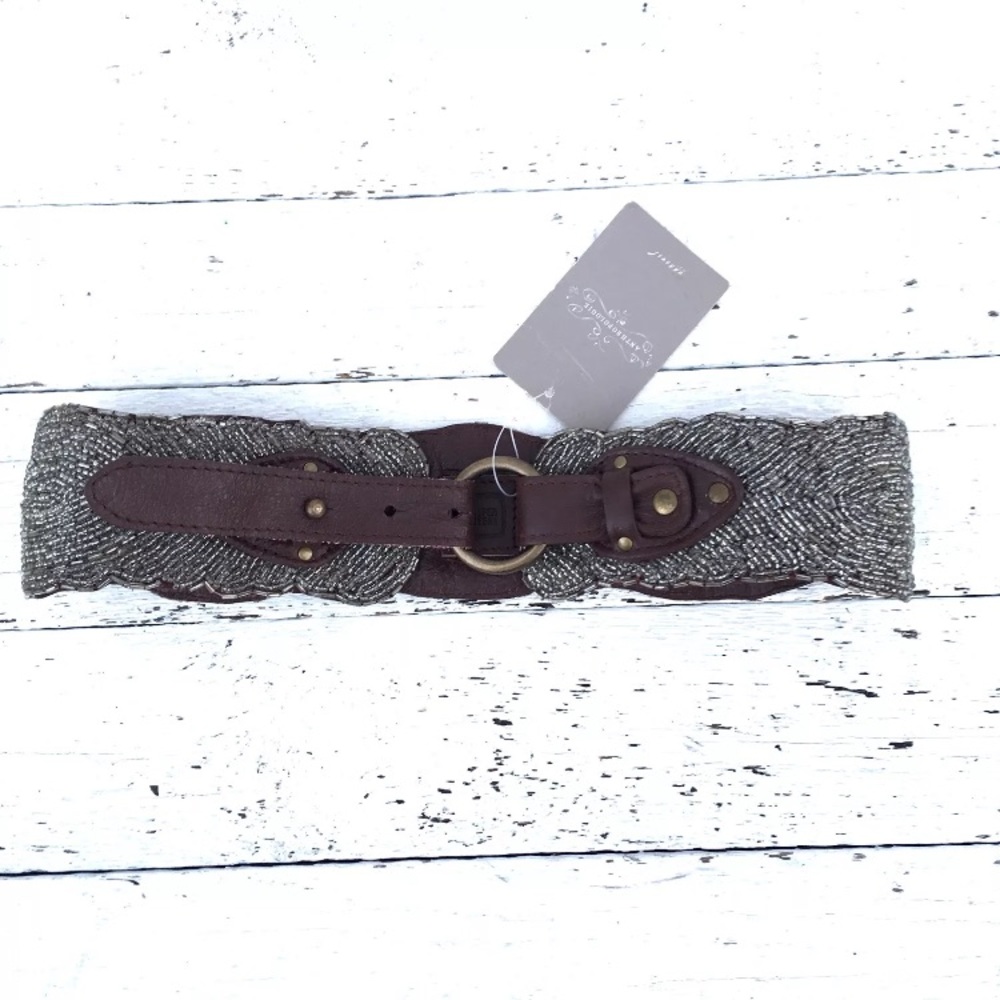 Anthropologie Brown leather belt Sz L
